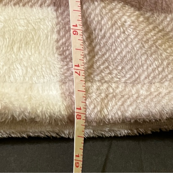 Teddy Bear Jacket Buffalo Plaid With Faux Flap Pocket Teddy Tan and White - Picture 9 of 9